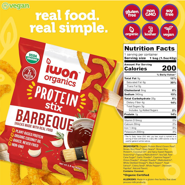 8 x 1.5oz IWON Organics Protein Stix