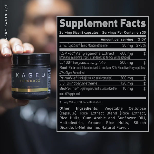 Kaged Muscle Ferodrox Natural Test Support Capsules