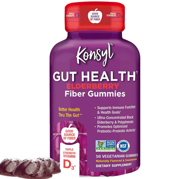 Konsyl Gut Health Elderberry Fiber Gummies