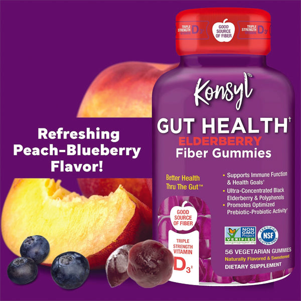 Konsyl Gut Health Elderberry Fiber Gummies