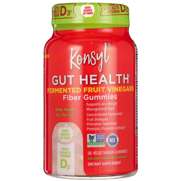 Konsyl Gut Health Fermented Fruit Vinegars Fiber Gummies