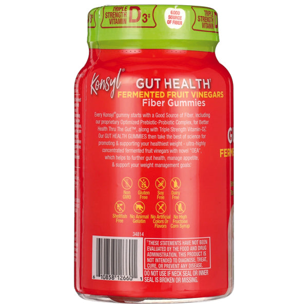 Konsyl Gut Health Fermented Fruit Vinegars Fiber Gummies