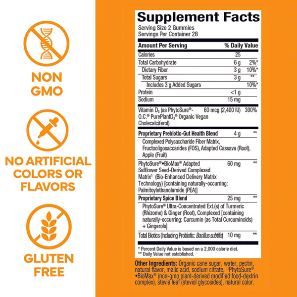 Konsyl Gut Health Turmeric Ginger Fiber Gummies