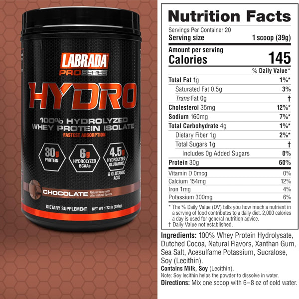 Labrada Pro Series 100% Hydro Whey Protein Isolate 1.7lbs