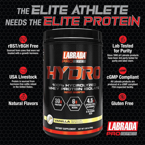 Labrada Pro Series 100% Hydro Whey Protein Isolate 1.7lbs