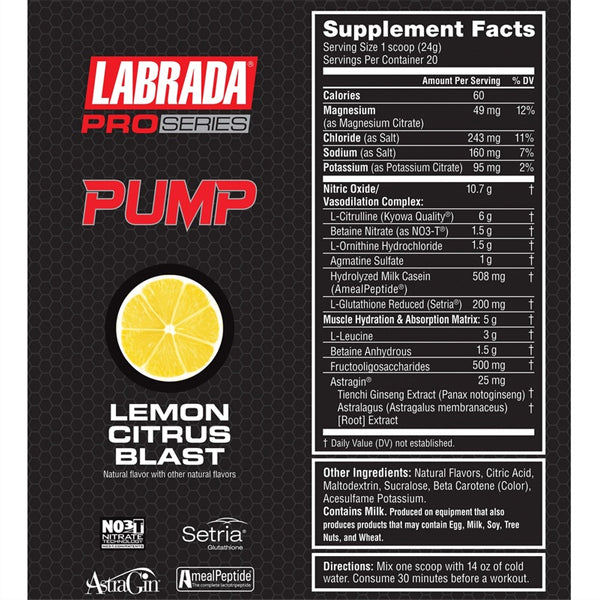 Labrada Pro Series Pump 20 Servings (May Contain Clumps)
