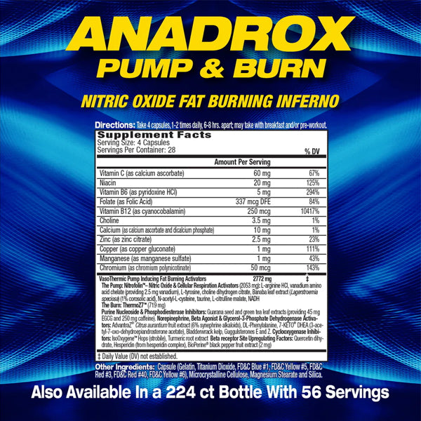 MHP Anadrox Pump & Burn Capsules