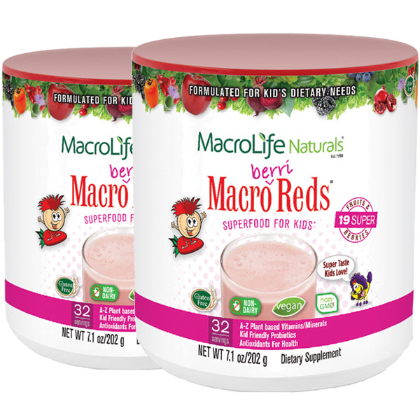 2 x 32 Servings Macrolife Macro Berri Reds Kids Superfood