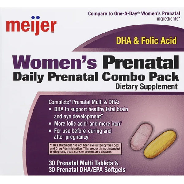 Meijer Women's Daily Prenatal Combo Pack 30 Day Supply