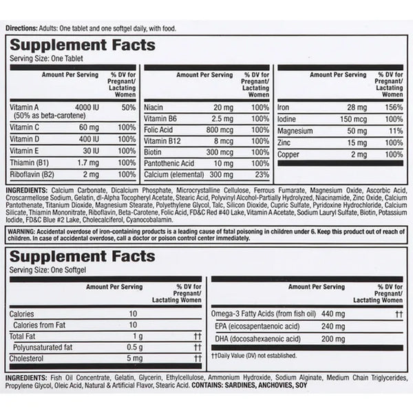 Meijer Women's Daily Prenatal Combo Pack 30 Day Supply