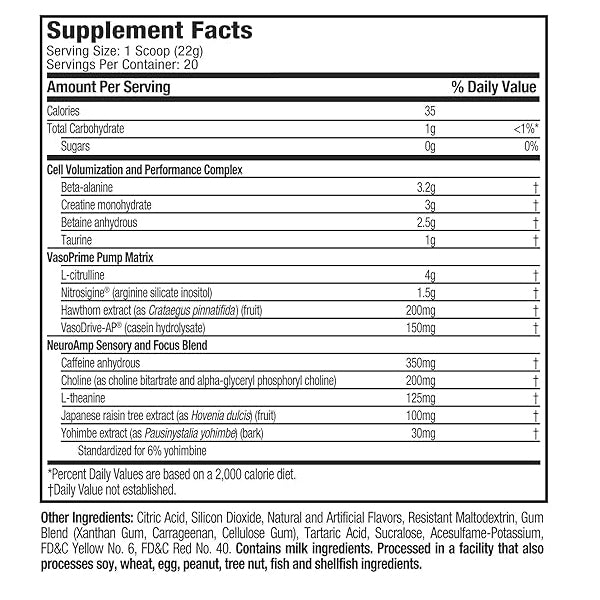 Muscletech Vapor1 Pre Workout 20 Servings