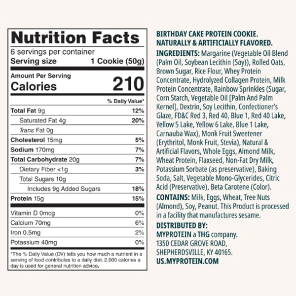 MyProtein Soft-Baked Protein Cookies 6pk