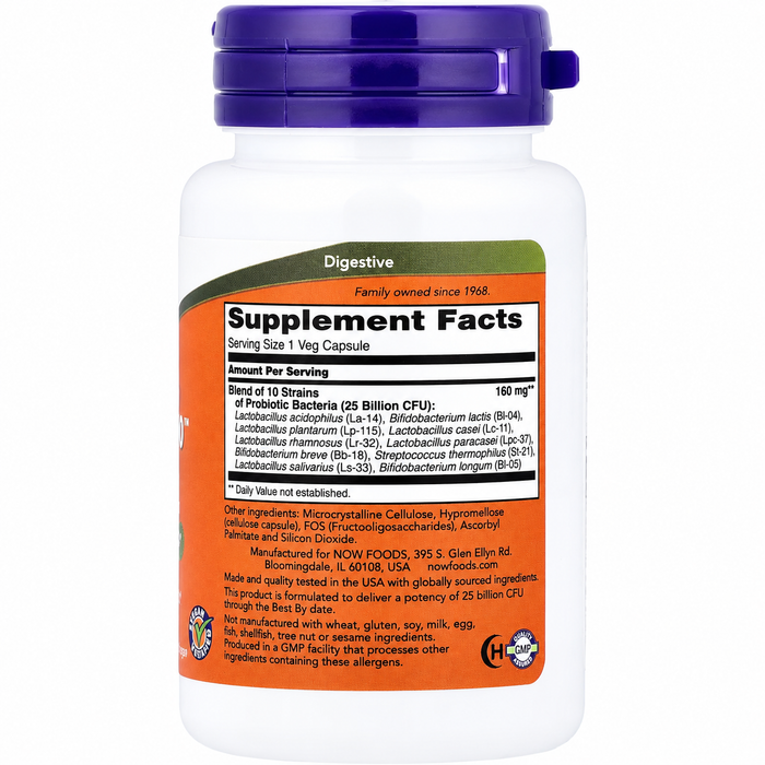 NOW Foods Probiotic-10 25 Billion 50 Capsules