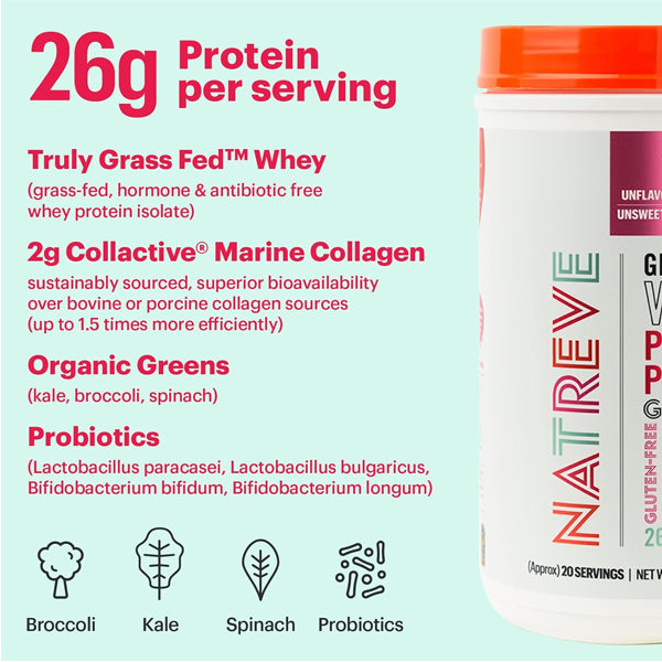 Natreve Grass Fed 100% Isolate Protein 1.5lbs