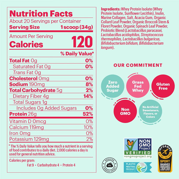 Natreve Grass Fed 100% Isolate Protein 1.5lbs