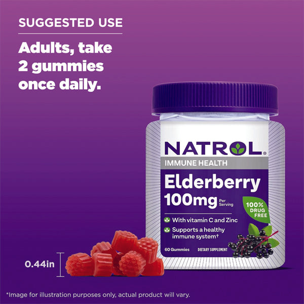 Natrol Immune Health Elderberry 100mg Gummies