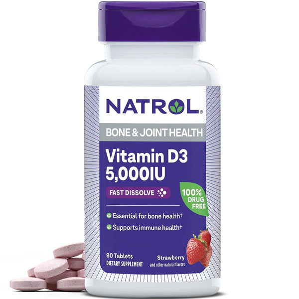 Natrol Vitamin D3 Bone & Joint Health 5,000IU 90 Tablets