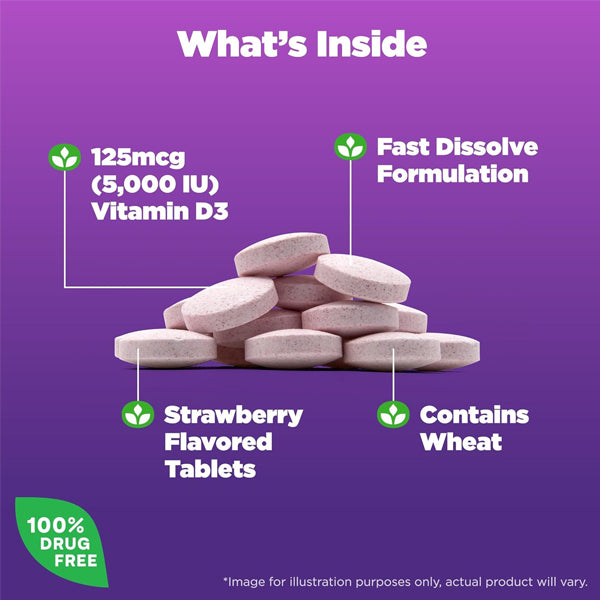 Natrol Vitamin D3 Bone & Joint Health 5,000IU 90 Tablets