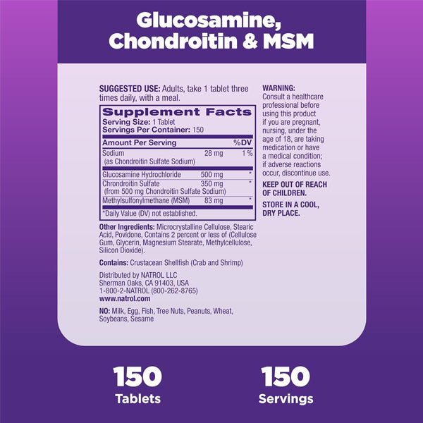 Natrol Glucosamine Chondroitin & MSM Joint Mobility Tablets