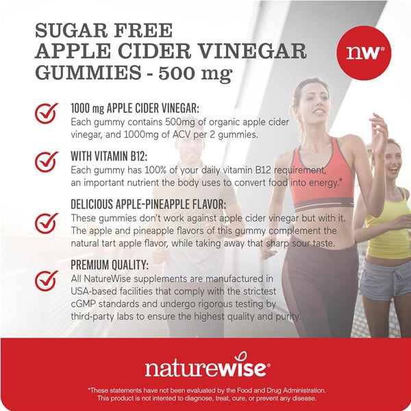 NatureWise Apple Cider Vinegar 500mg 60 Gummies