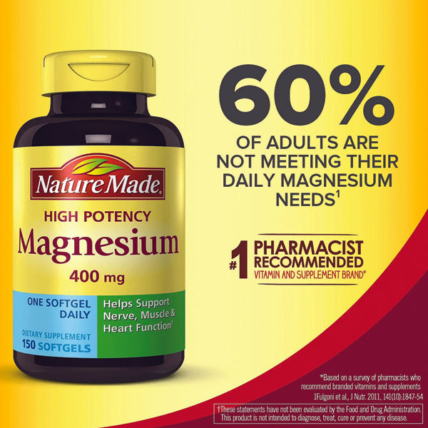 Nature Made Magnesium Extra Strength 400mg Softgels