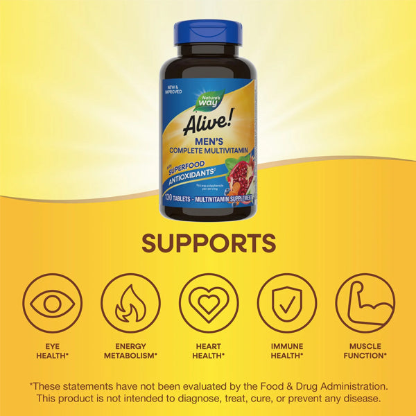 Nature's Way Alive! Men’s Complete Multivitamin 130 Tablets