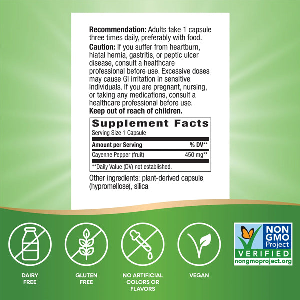 Nature's Way Cayenne Fruit 40,000 SHU 180 Capsules