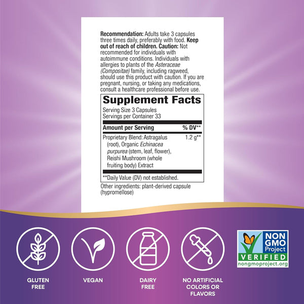 Nature's Way Echinacea Astragalus & Reishi 100 Capsules