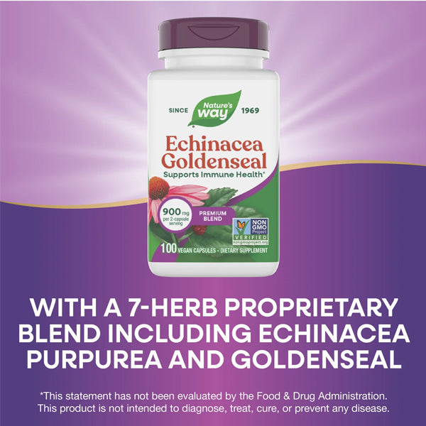 Nature's Way Echinacea Goldenseal Premium Blend 100 Capsules