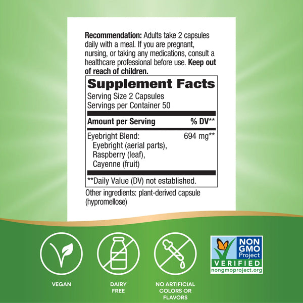 Nature's Way Eyebright Herbal Blend 100 Capsules