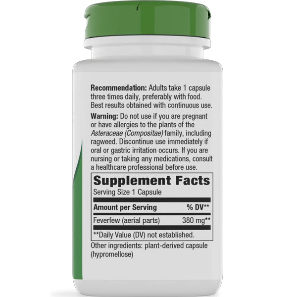 Nature's Way Feverfew Herb 380mg 100 Capsules