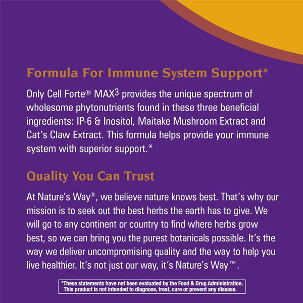 Nature's Way Cell Forte Max3 Immune Support Capsules