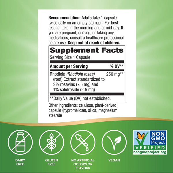 Nature's Way Rhodiola 250mg 60 Capsules