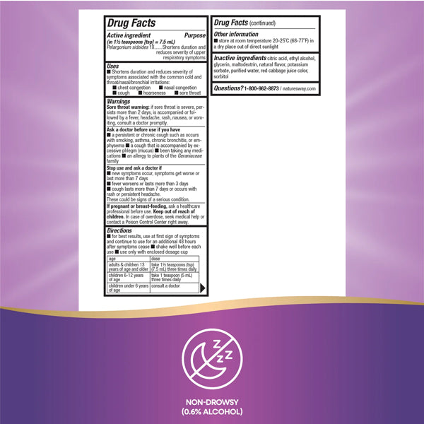 Nature's Way Umcka Zero Sugar Cold Relief Syrup 4oz