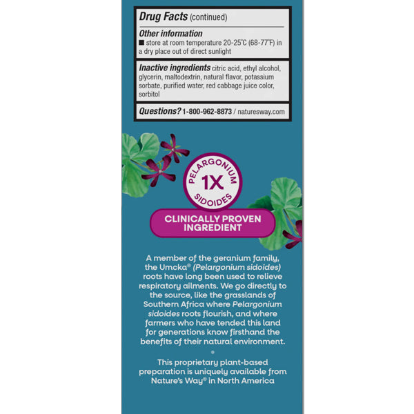 Nature's Way Umcka Zero Sugar Cold Relief Syrup 4oz