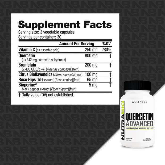 NutraBio Quercetin Advanced 90 Capsules