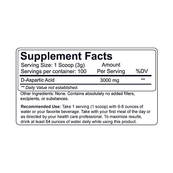 Nutrakey DAA D-Aspartic Acid 100 Servings