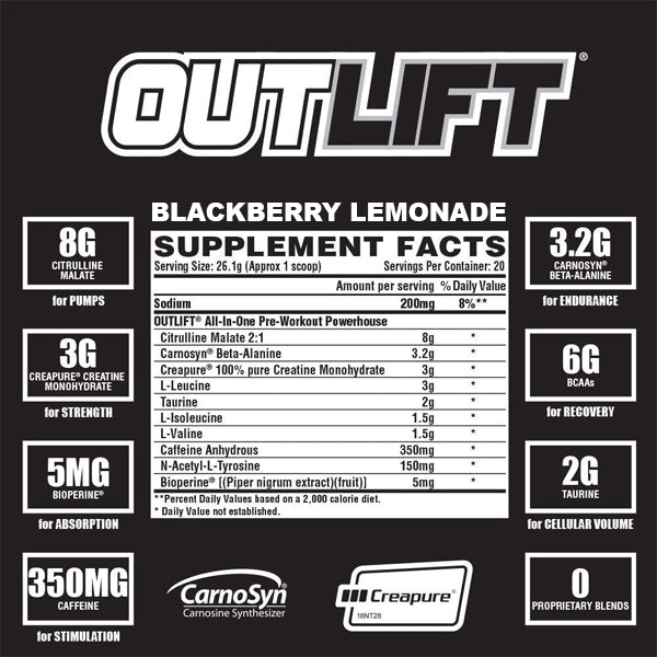 Nutrex Outlift Clinical Pre-Workout 20 Servings