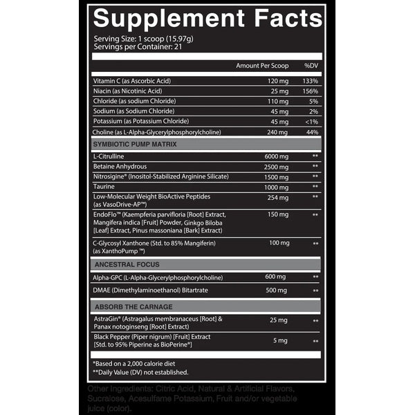 Nutrifitt Carnage Non-Stim Pump 21 Servings