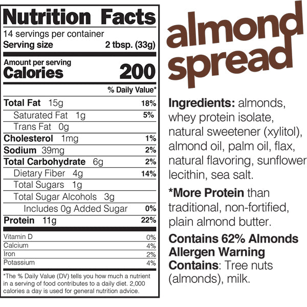 Nuts'N More High Protein Almond Butter Spread 15oz
