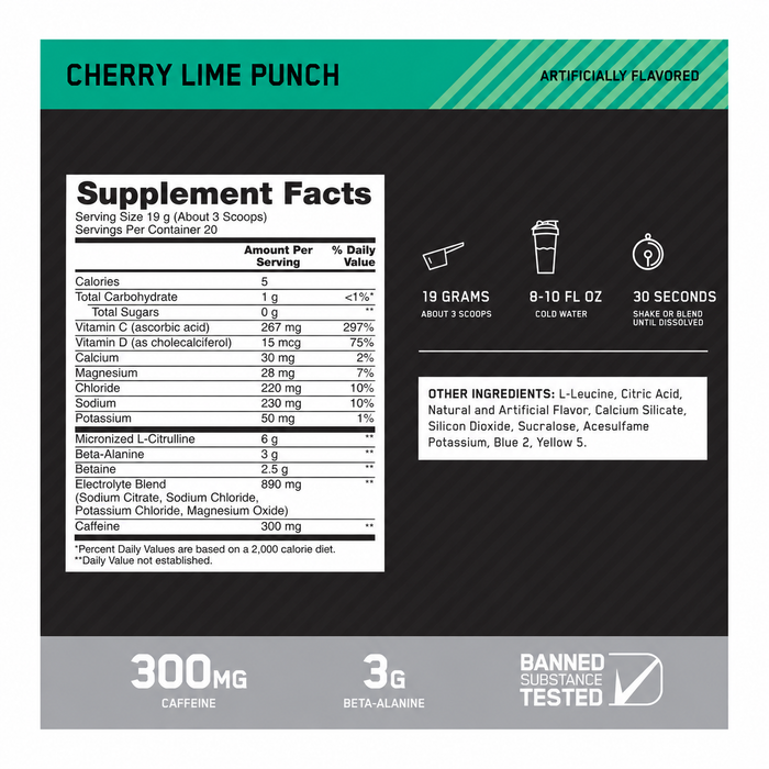 Optimum Nutrition Platinum Igniter Pre-Workout 20 Servings