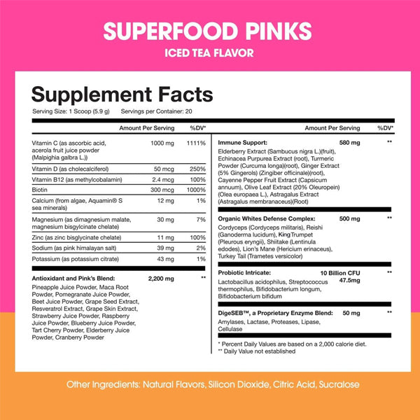 Obvi Superfoods Pinks Defense Blend 20 Servings