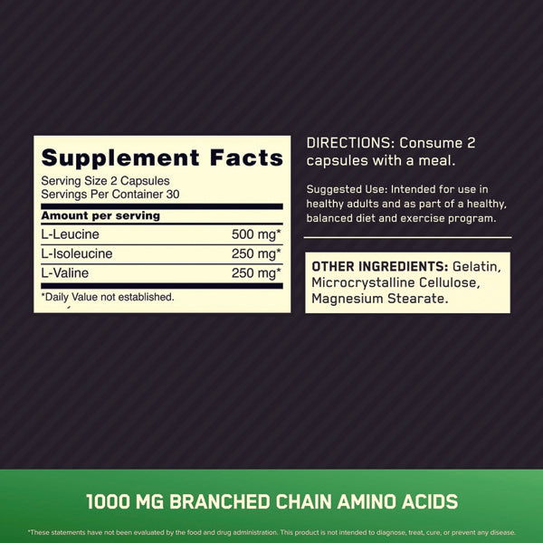 Optimum Nutrition BCAA 1000mg Capsules