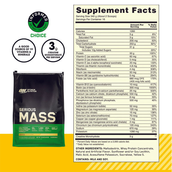 Optimum Nutrition Serious Mass 12lbs