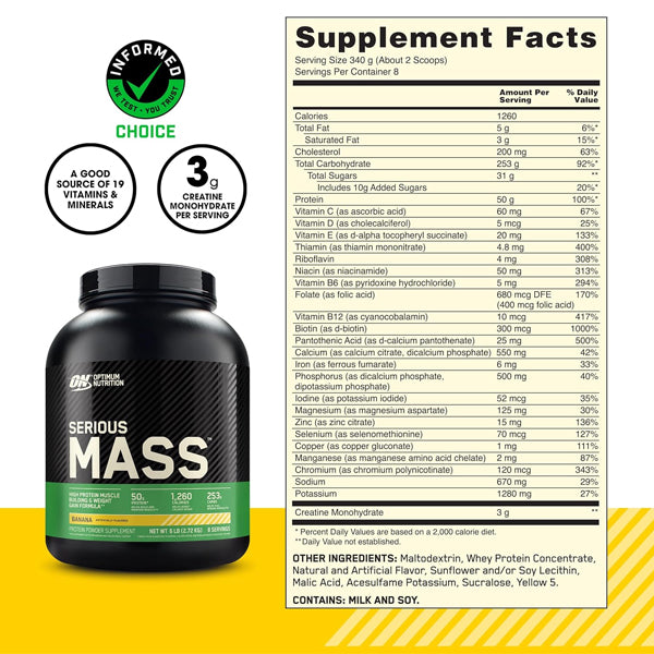 Serious Max Optimum Nutrition Serious Mass 6lbs
