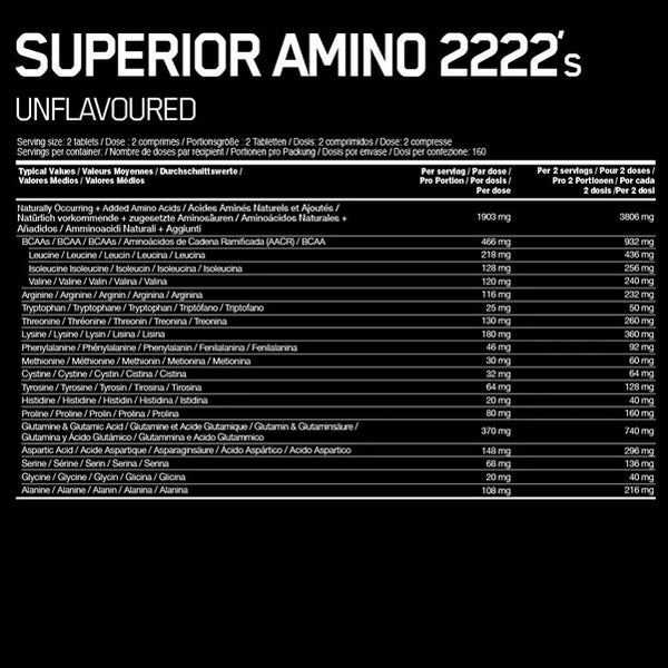 Optimum Nutrition Superior Amino 2222mg Tablets