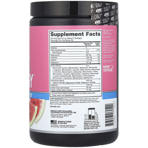 Optimum Nutrition Amin.o Energy Hydration + Focus 30 Servings