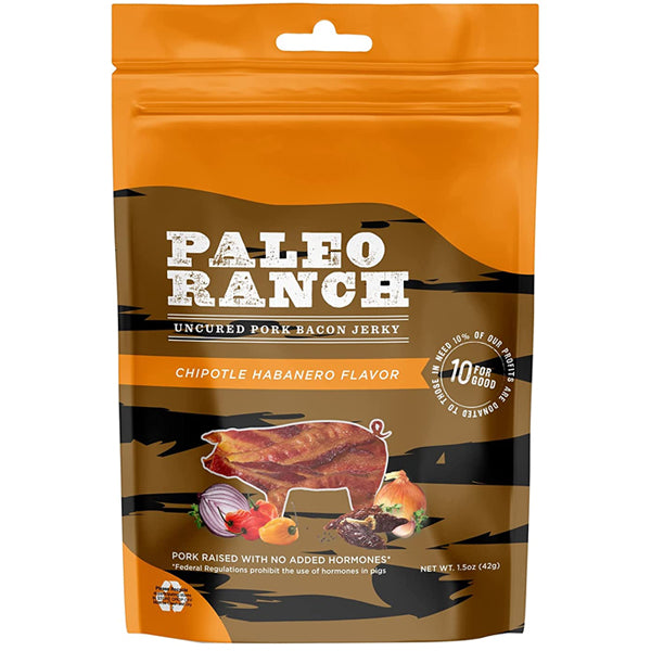 Paleo Ranch Uncured Pork Bacon Jerky 8pk