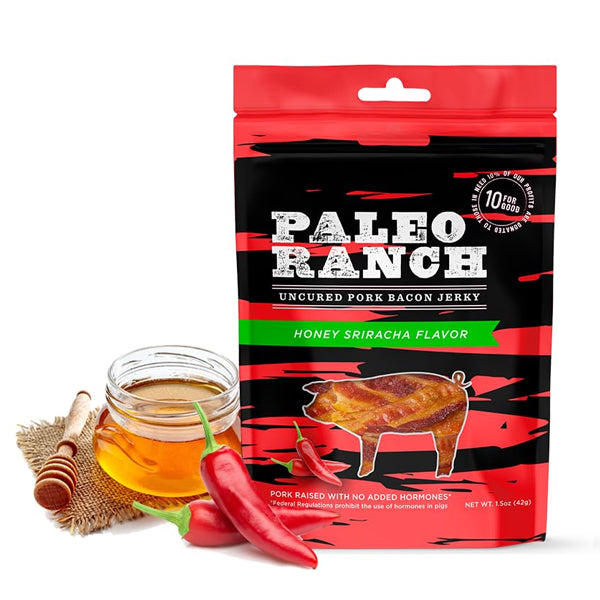 Paleo Ranch Uncured Pork Bacon Jerky 8pk