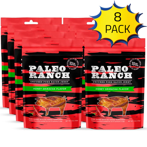 Paleo Ranch Uncured Pork Bacon Jerky 8pk
